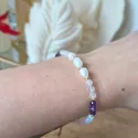 Bransoletka Perła Opal Kwarc Różowy Ametyst talizman amulet kobiecość oczyszczenie spokój
